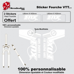 Sticker fourche Fox VTT Blanc découpe