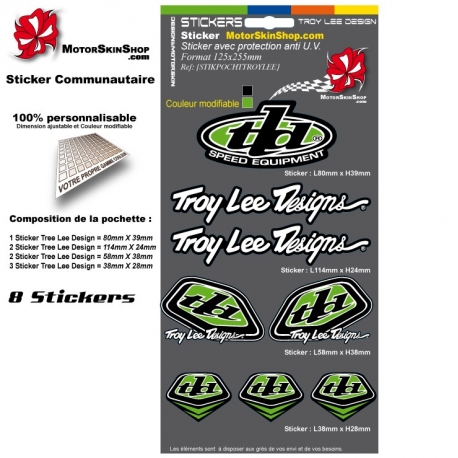 Pochette Sticker Troy lee Designs Vert