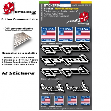 Pochette Sticker Made in USA Go-Ped