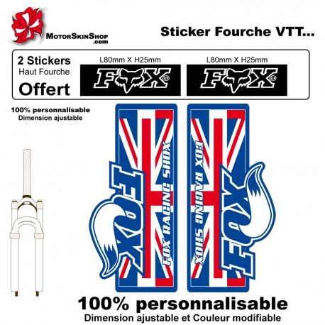 Sticker fourche vélo Fox VTT