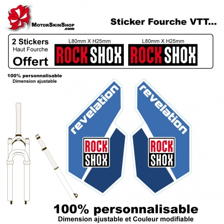 Sticker fourche Rock Shox Revolution Bleu