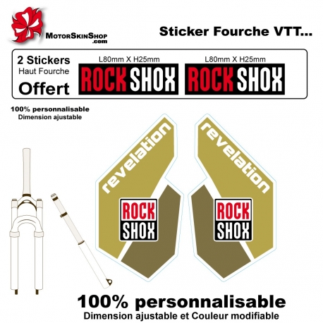Sticker fourche Rock Shox Revolution Brun