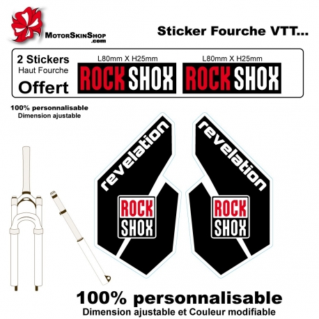 Sticker fourche Rock Shox Revolution Noir