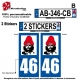 Sticker plaque immatriculation bonnet rouge