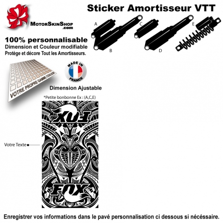 Sticker Amortisseur VTT FOX Tribal Bonbonne