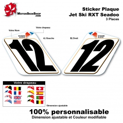 Sticker plaque numéro RXT 3 places seadoo