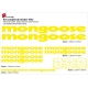 Sticker cadre BMX Mongoose Bikes