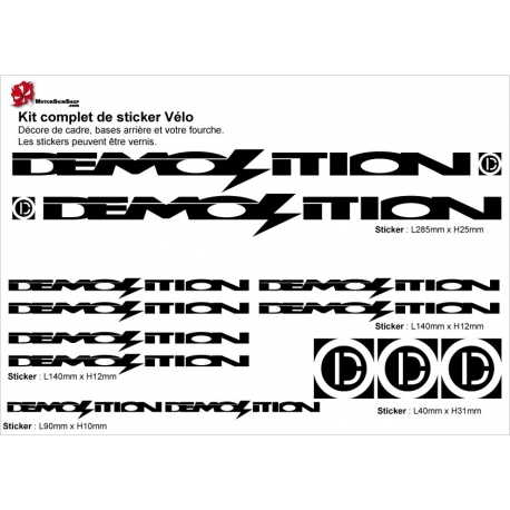 Sticker cadre BMX Demolition