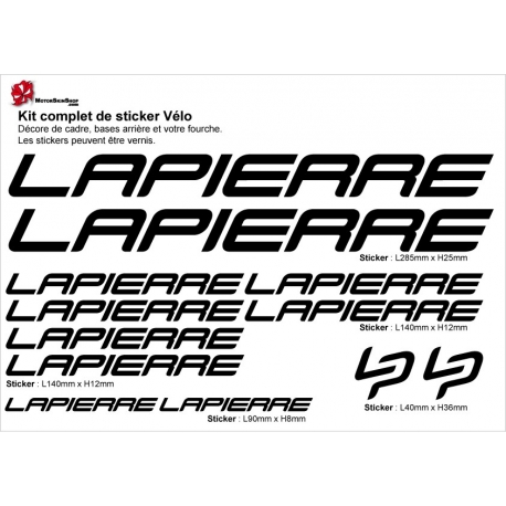 sticker cadre lapierre vélo