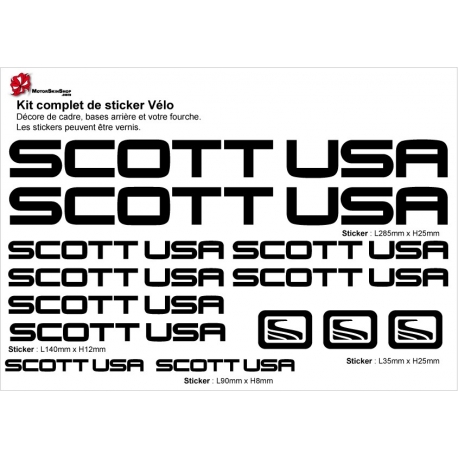 Sticker cadre Scott USA Vélo