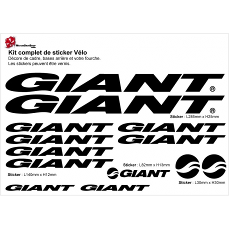 Sticker cadre vélo Giant