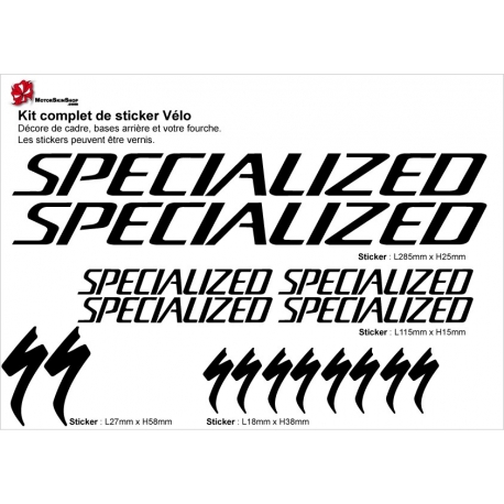 Sticker cadre vélo Kit Specialized