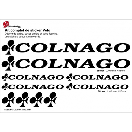 Sticker cadre vélo Kit Colnago