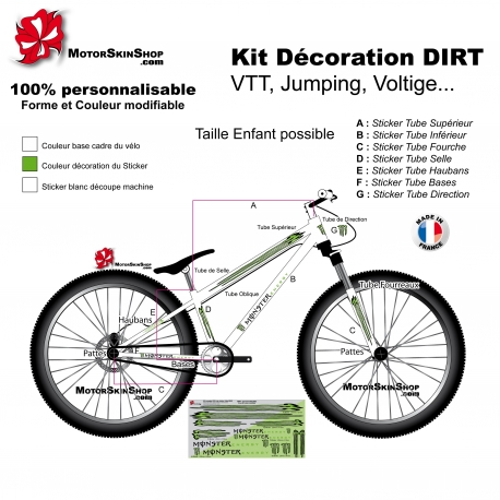 Sticker Velo Vtt - XL (Largeur 99cm, Hauteur 98cm)