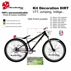 sticker cadre VTT Descente vélo monster pour décoration cadre vélo