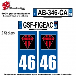 Sticker plaque immatriculation GSF rugby