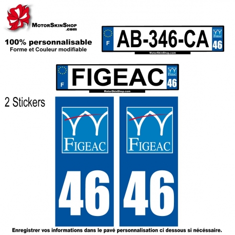 Sticker plaque immatriculation Figeac