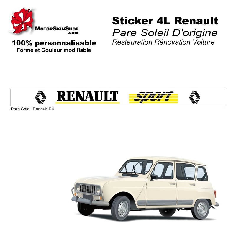 sticker 4L pare soleil autocollant R4 renault