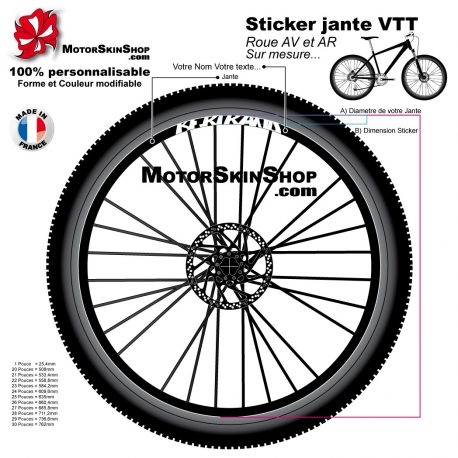 Sticker votre Nom Jante VTT