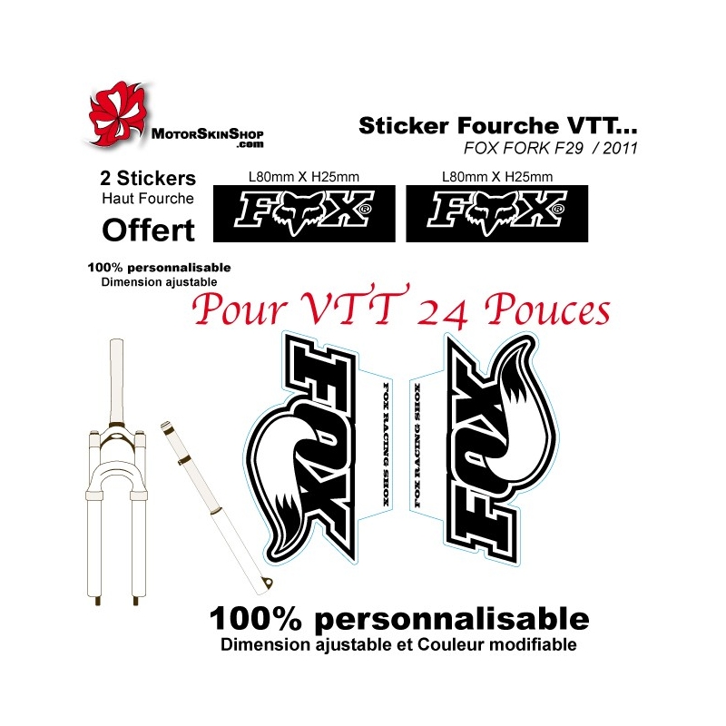 Sticker fourche pour 24 Pouces (VTT enfant 9-12 ans)