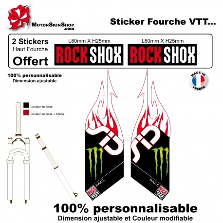 Sticker fourche Rock Shox Flaming Monster