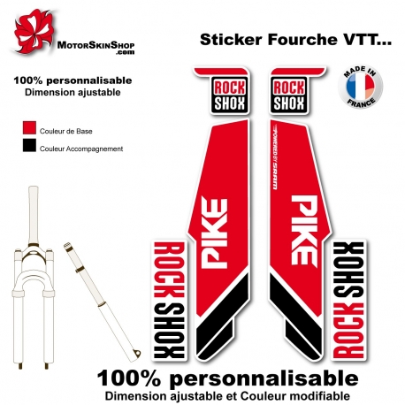 Sticker fourche Pike Rock Shox Rouge 2013