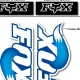 Sticker fourche FOX bleu ciel 