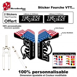 Sticker fourche Fox avec Drapeau VTT
