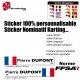 Sticker nominatif Pilote Karting personnalisable