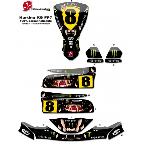 Kit déco Karting KG FP7 Monste Monster Energy