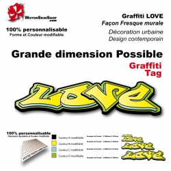 Sticker Love graffiti décoration mur urbain