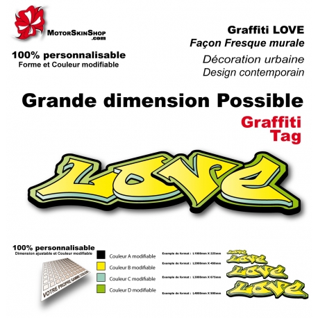 Sticker Love graffiti décoration mur urbain