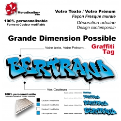 Sticker Prénom graffiti décoration mur urbain