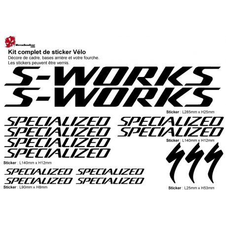 Remplacement Cadre Autocollants Specialized S Works