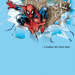 Sticker géant Spiderman 3D vecteur, trompe l'œil