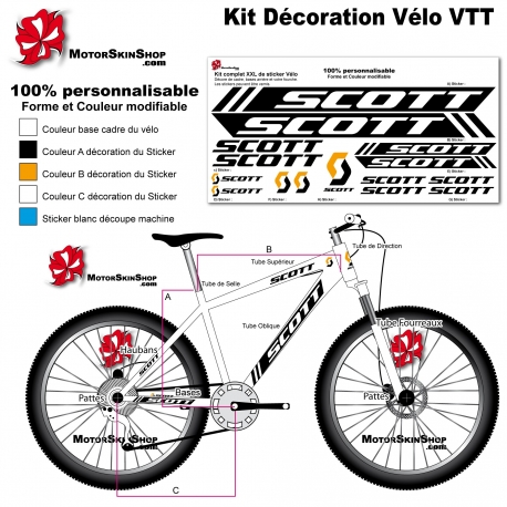 Sticker cadre complet Scott VTT XXL Droit
