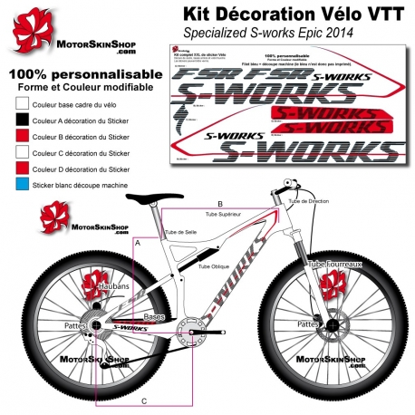 sticker cadre VTT specialized enduro s works 2015