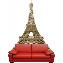 Sticker Tour Eiffel 3D vecteur décoration grand format