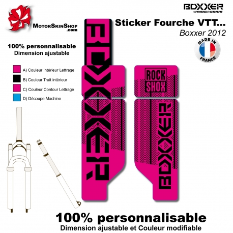 Sticker fourche Neon Boxxer Rose 2012 Factory