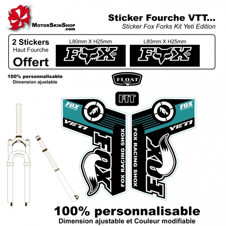 Sticker fourche Fox Forks Yeti Edition Noir