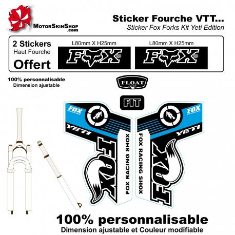 Sticker fourche Fox Forks Yeti Edition Bleu