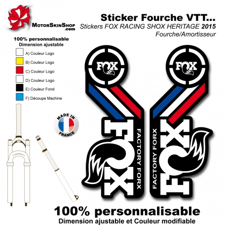 Sticker Fox Racing Shox Heritage 2015 France