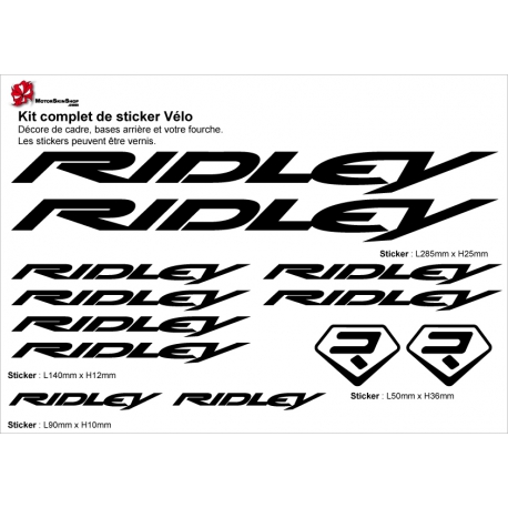 Sticker cadre vélo Ridley