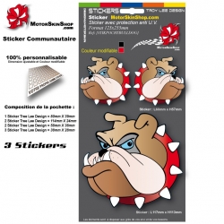 Planche Sticker Casque BullDog