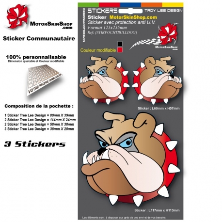 Planche Sticker Casque BullDog