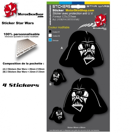 Planche Sticker casque Star Wars