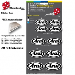 Planche Sticker Arai casque