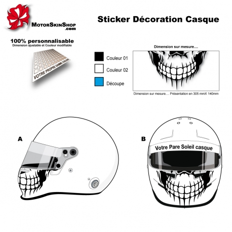 Sticker décoration casque Tete de Mort Skull