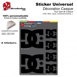 Planche Sticker casque DC Shoes USA