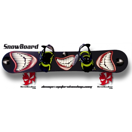 Sticker SnowBoard Sourire personnalisable